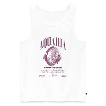Diskus Cichlid Fish Keeper Moderne Streetwear - Männer Premium Bio Tank Top - Weiß - Vorne - Michal (187cm)