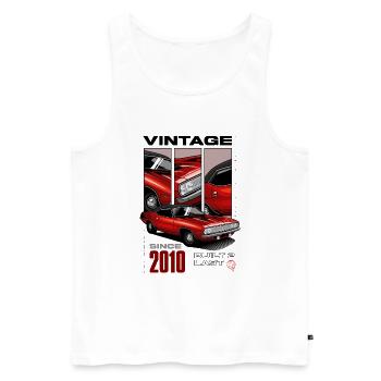Je ne suis pas vieux Je suis Voiture classique vintage Né en 2010 - Débardeur bio Premium Homme - blanc - Devant - Michal (187cm)