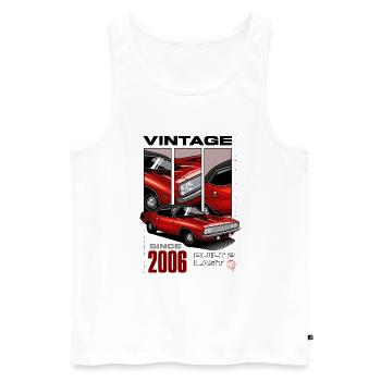 Je ne suis pas vieux Je suis Voiture classique vintage Né en 2006 - Débardeur bio Premium Homme - blanc - Devant - Michal (187cm)