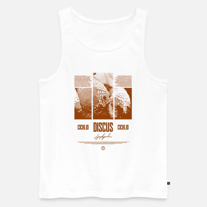 Diskusfisch Buntbarsch Aquarium Fischhalter - Männer Premium Bio Tank Top - Weiß