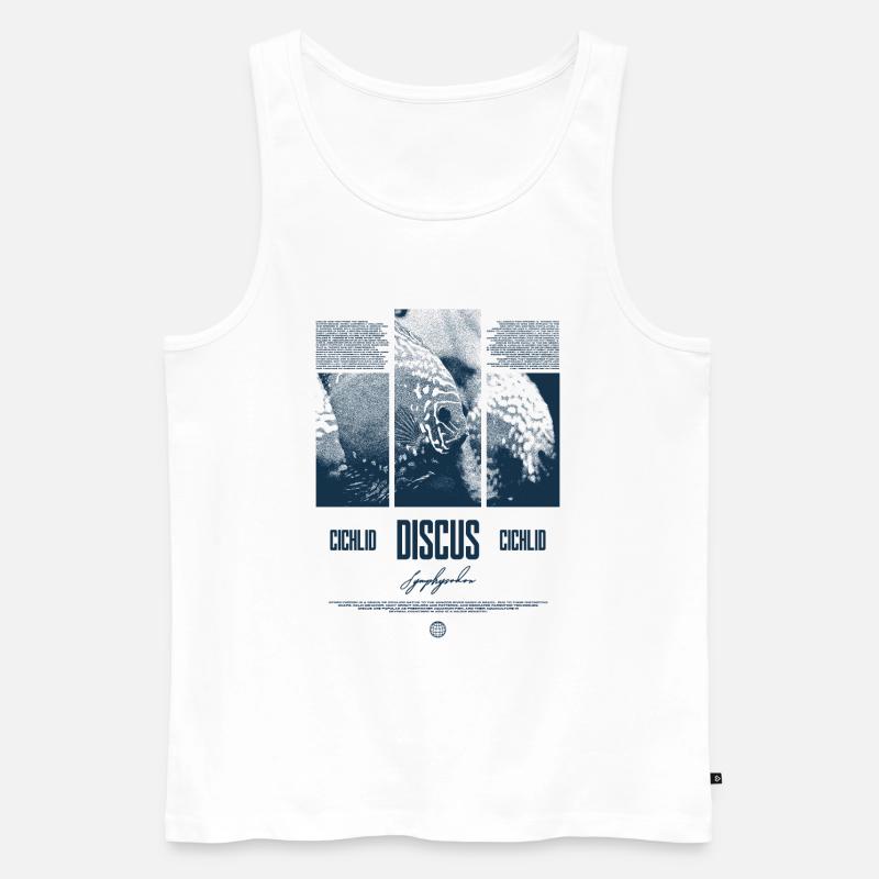 Diskusfisch Buntbarsch Aquarium Fischhalter - Männer Premium Bio Tank Top - Weiß