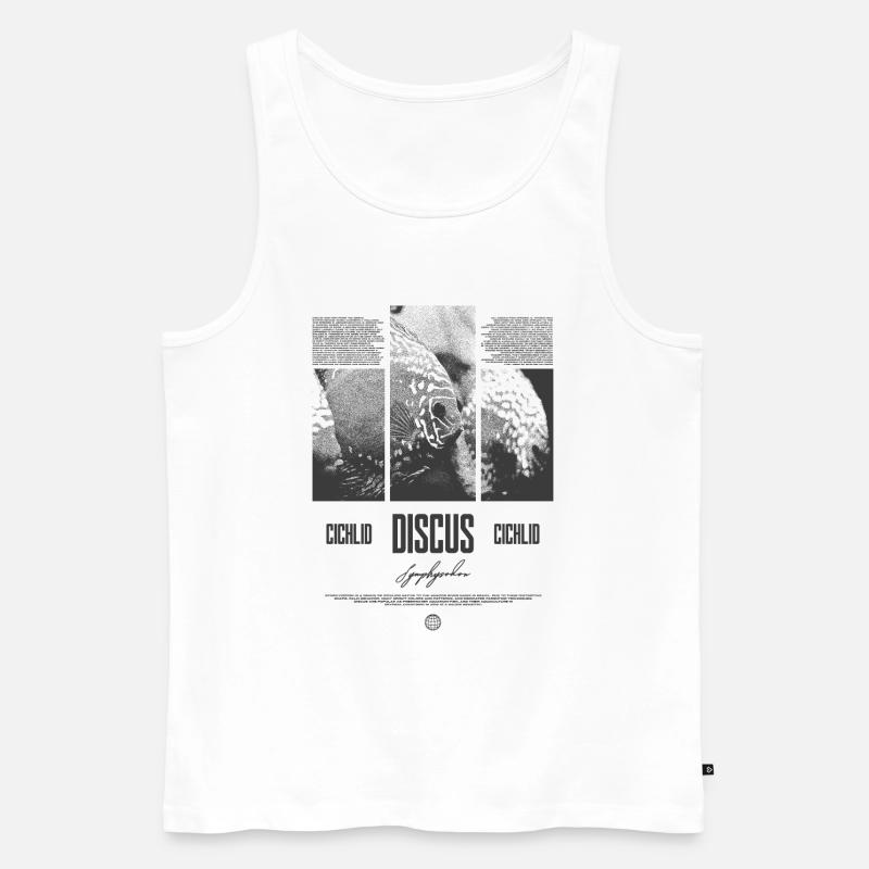Diskusfisch Buntbarsch Aquarium Fischhalter - Männer Premium Bio Tank Top - Weiß