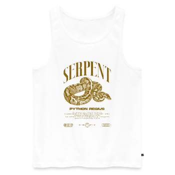 Ball Python Moderne Reptilienwärter Streetwear - Männer Premium Bio Tank Top - Weiß - Vorne - AI Model Male 178 light (178cm)