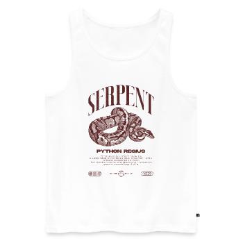 Ball Python Moderne Reptilienwärter Streetwear - Männer Premium Bio Tank Top - Weiß - Vorne - Michal (187cm)