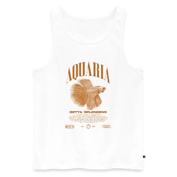 Betta Fish Keeper Modern Streetwear - Men's Premium Organic Tank Top - white - Front - Michal (187cm)