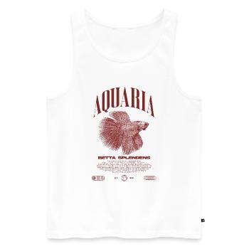 Betta Fish Keeper Streetwear moderne - Débardeur bio Premium Homme - blanc - Devant - Michal (187cm)