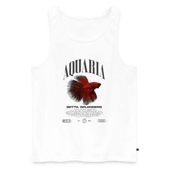 Betta Fish Keeper Streetwear moderne - Débardeur bio Premium Homme - blanc - Devant - Michal (187cm)