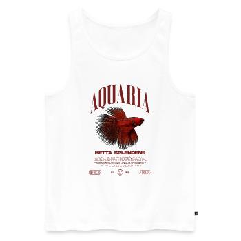 Betta Fish Keeper Modern Streetwear - Men's Premium Organic Tank Top - white - Front - Michal (187cm)