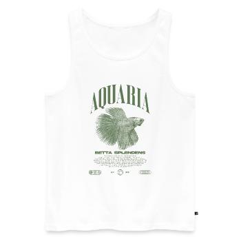 Betta Fish Keeper Streetwear moderne - Débardeur bio Premium Homme - blanc - Devant - Michal (187cm)