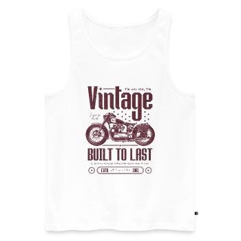 Moto Vintage Motards Moto Anniversaire 1961 - Débardeur bio Premium Homme - blanc - Devant - Michal (187cm)