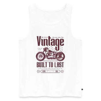 Vintage Motorcycle Bikers Motorbike Birthday 2011 - Men's Premium Organic Tank Top - white - Front - Michal (187cm)