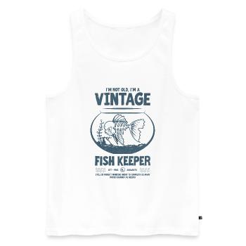 Vintage Fish Keeper Tropical Fish Geburtstag 1965 - Männer Premium Bio Tank Top - Weiß - Vorne - AI Model Male 178 light (178cm)