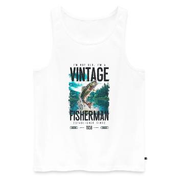 Vintage Forelle Fischer Angeln Geburtstag 1938 - Männer Premium Bio Tank Top - Weiß - Vorne - Michal (187cm)