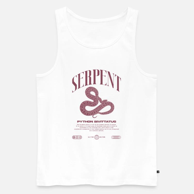 Burmesische Python Moderne Reptilienhalter Streetwear - Männer Premium Bio Tank Top - Weiß