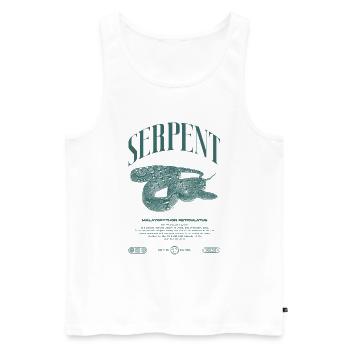 Gardien de reptiles python réticulé Streetwear - Débardeur bio Premium Homme - blanc - Devant - Michal (187cm)