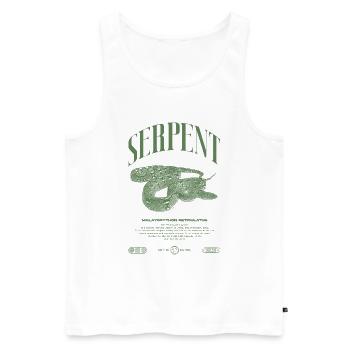 Retikulierte Python Reptile Keeper Streetwear - Männer Premium Bio Tank Top - Weiß - Vorne - Michal (187cm)