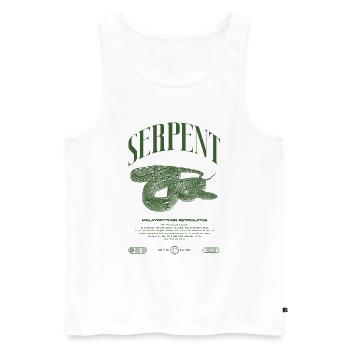 Gardien de reptiles python réticulé Streetwear - Débardeur bio Premium Homme - blanc - Devant - Michal (187cm)