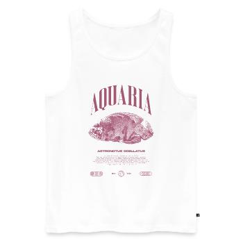 Oscar Fish Keeper Moderne Streetwear - Männer Premium Bio Tank Top - Weiß - Vorne - Michal (187cm)