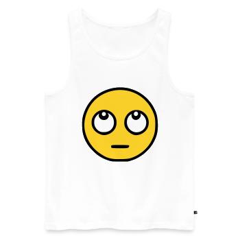 Emoji Eye Roll Sketch Color - Men's Premium Organic Tank Top - white - Front - Michal (187cm)