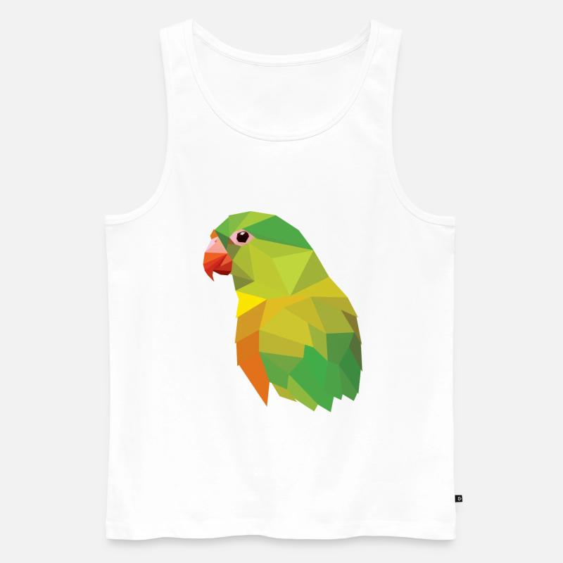 Papagei Vogel Mosaik low poly - Männer Premium Bio Tank Top - Weiß