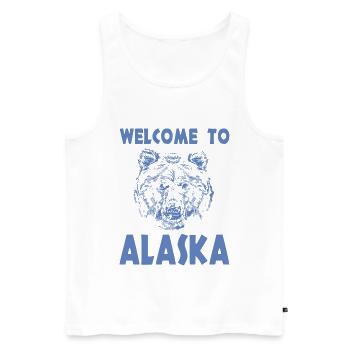 Welcome to Alaska - Männer Premium Bio Tank Top - Weiß - Vorne - Michal (187cm)