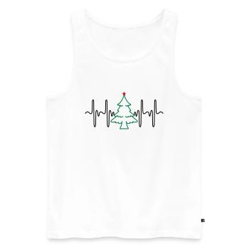 Sapin de Noël Heartbeat (couleurs modifiables) - Débardeur bio Premium Homme - blanc - Devant - Michal (187cm)