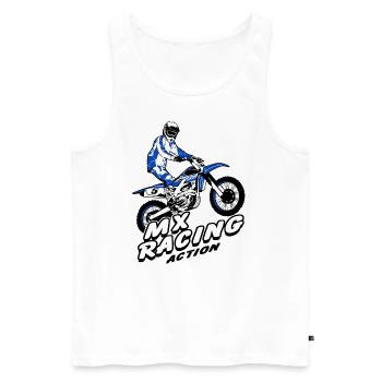 Supercross - Moto Cross - Motocross - Débardeur bio Premium Homme - blanc - Devant - Michal (187cm)