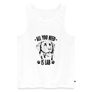 Tout ce dont vous avez besoin est Lab Labrador Dog - Débardeur bio Premium Homme - blanc - Devant - AI Model Male 178 light (178cm)