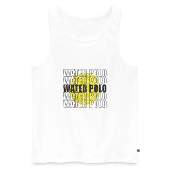 Water Polo Hobby Ballsport Wasserball - Männer Premium Bio Tank Top - Weiß - Vorne - Michal (187cm)