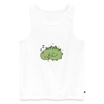 kleiner Dino schläft Dinosaurier Tier - Männer Premium Bio Tank Top - Weiß - Vorne - AI Model Male 178 light (178cm)