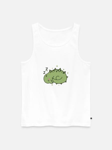 little dinosaur sleeps dinosaur animal - Men's Premium Organic Tank Top - white