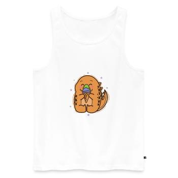 little dinosaur eats ice dinosaur age - Men's Premium Organic Tank Top - white - Front - AI Model Male 178 light (178cm)