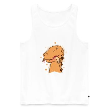 Dino with arm in mouth Dinosaur Reptile - Men's Premium Organic Tank Top - white - Front - Michal (187cm)