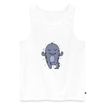 small dinosaur meditates dinosaur reptile - Men's Premium Organic Tank Top - white - Front - Michal (187cm)