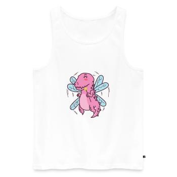 Dino with butterfly feathers Dinosaurs - Men's Premium Organic Tank Top - white - Front - Michal (187cm)