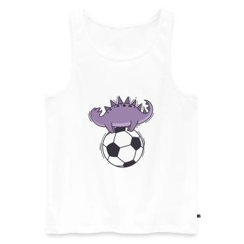 Dino loves football dinosaur reptile - Men's Premium Organic Tank Top - white - Front - Michal (187cm)