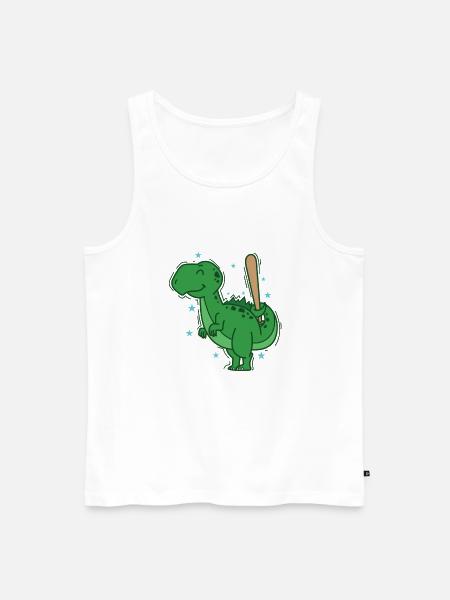 Dino at baseball dinosaur reptile - Men's Premium Organic Tank Top - white