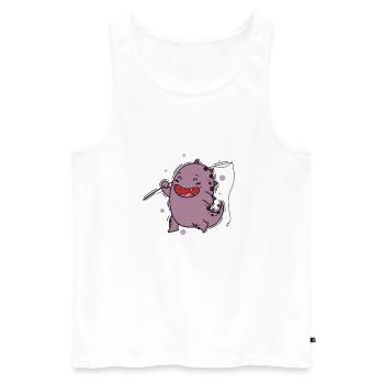 Dino at butterfly catching dinosaurs - Men's Premium Organic Tank Top - white - Front - Michal (187cm)