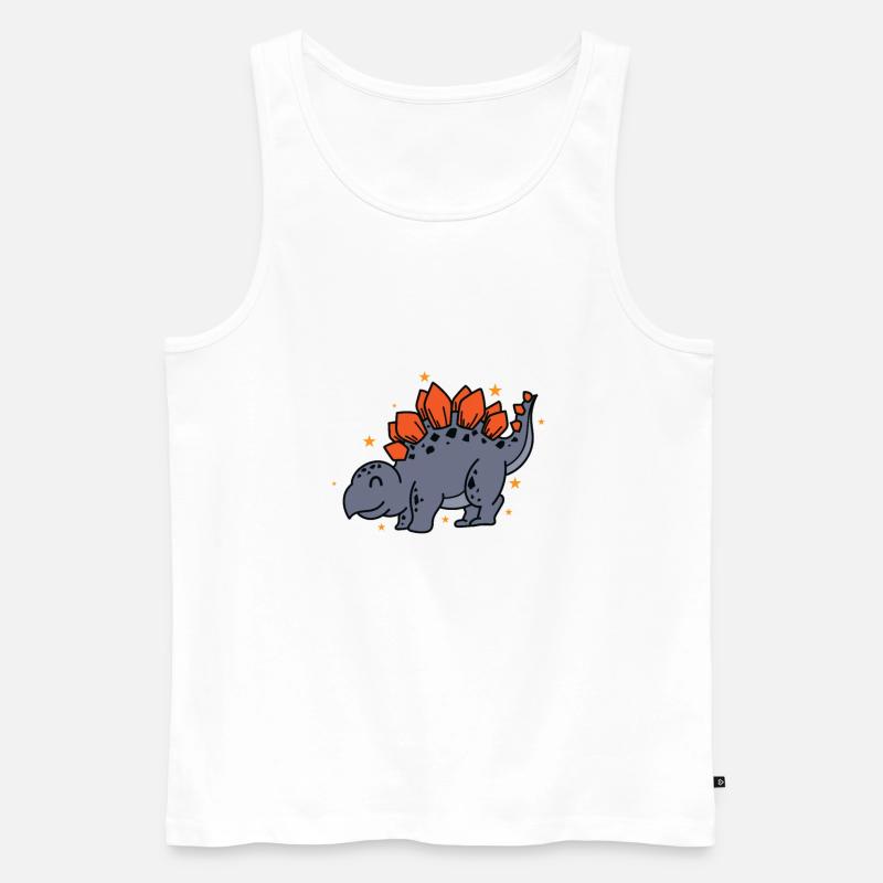 Dinosaurier Stegosaurus Dinosaurier Reptil - Männer Premium Bio Tank Top - Weiß