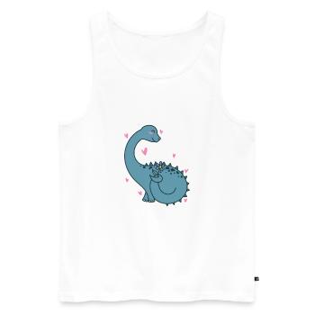 Dino is in love dinosaur reptile - Men's Premium Organic Tank Top - white - Front - Michal (187cm)
