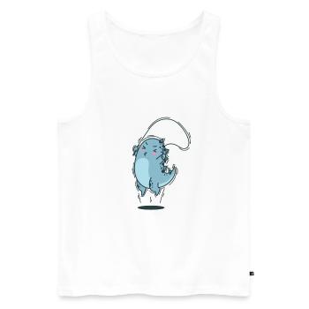 Dino jumps rope dinosaur reptile - Men's Premium Organic Tank Top - white - Front - Michal (187cm)