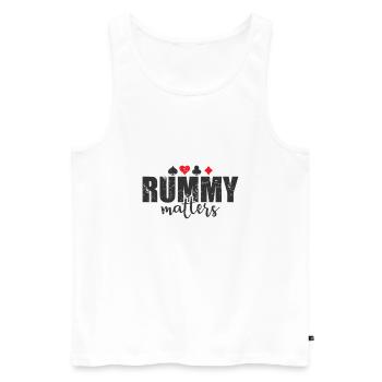 Rummy matters Hobby Kartenspiel Romme - Männer Premium Bio Tank Top - Weiß - Vorne - Michal (187cm)