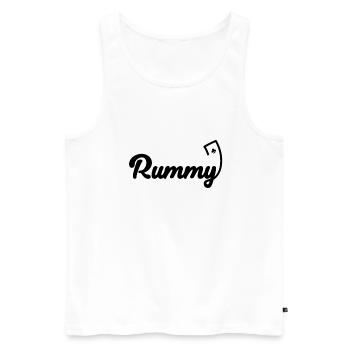Rummy Card Game Hobby Romme Carte à jouer - Débardeur bio Premium Homme - blanc - Devant - Michal (187cm)