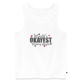 World's Okayest Rummy Player Kartenspiel Romme - Männer Premium Bio Tank Top - Weiß - Vorne - Michal (187cm)
