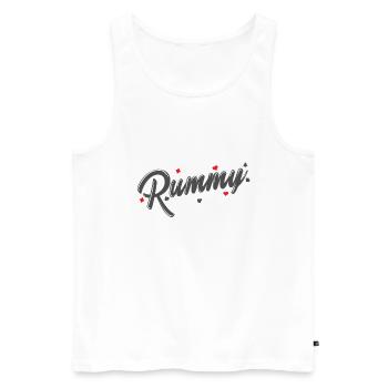 Rummy Hobby Jeu de cartes Romme Carte à jouer - Débardeur bio Premium Homme - blanc - Devant - Michal (187cm)