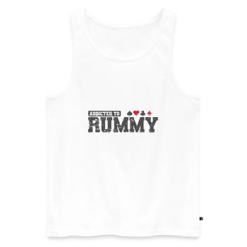 Addicted to Rummy Hobby Kartenspiel Romme - Männer Premium Bio Tank Top - Weiß - Vorne - Michal (187cm)
