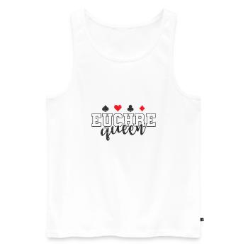 Euchre Queen Card Playing Cards - Men's Premium Organic Tank Top - white - Front - AI Model Male 178 light (178cm)