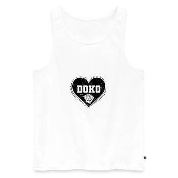 Doko Herz Doppelkopf Jeu de cartes Hobby - Débardeur bio Premium Homme - blanc - Devant - AI Model Male 178 light (178cm)