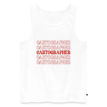 Cartographer Cartographer Map Creator Geography - Men's Premium Organic Tank Top - white - Front - AI Model Male 178 light (178cm)