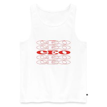 CEO Chief Executive Officer Chief Executive Chief - Men's Premium Organic Tank Top - white - Front - AI Model Male 178 light (178cm)